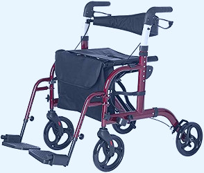 Amazon.com: Lifestyle Mobility Aids Lightweight Folding Translator - 2 in 1  Rollator and Transport Chairs (Red) : Health & Household